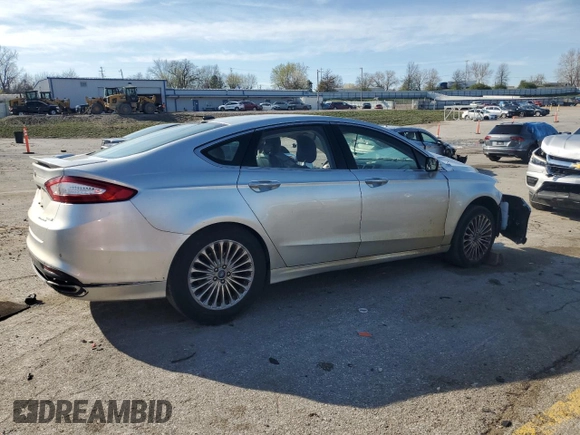 2014 Ford Fusion Titanium with VIN 3FA6P0K90ER228580, listed as a Copart auction lot 49986585 with Not Provided miles and Salvage Title. Bid and sale history available at DreamBid. Image 3.