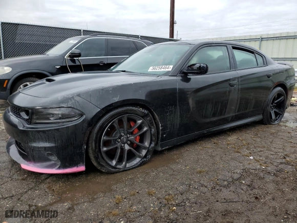 2022 Dodge Charger Scat Pack with VIN 2C3CDXGJ3NH251773, listed as a Copart auction lot 56258464 with 1,364 mi miles and Salvage Title. Bid and sale history available at carsss.com. Image 1.
