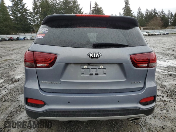 2020 Kia Sorento EX V6 with VIN 5XYPH4A5XLG702639, listed as a Copart auction lot 50076495 with 0 mi miles and Salvage Title. Bid and sale history available at carsss.com. Image 6.