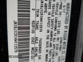 2017 Nissan Rogue SL z VIN JN1BJ1CR1HW112579, wystawiony jako Copart lot #57411245 z przebiegiem 187 758 mil mil oraz Szkoda całkowita • Salvage title. Historia ofert i sprzedaży dostępna na DreamBid. Obrazek 12.