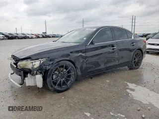 2014 Infiniti Q50 Premium with VIN JN1BV7AP7EM675703, listed as a Copart auction lot 54826555 with 153,575 mi miles and Salvage title. Bid and sale history available at DreamBid. Image 1.
