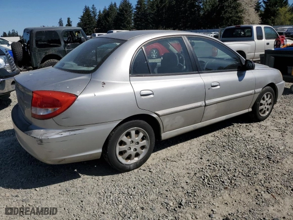 2005 Kia Rio with VIN KNADC125856373439, listed as a Copart auction lot 53529125 with 106,822 mi miles and Salvage Title. Bid and sale history available at carsss.com. Image 3.