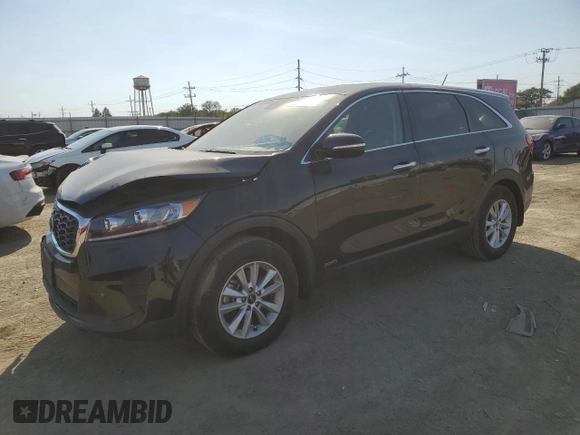 2019 Kia Sorento LX with VIN 5XYPGDA36KG574125, listed as a Copart auction lot 75682494 with 74,344 mi miles and Salvage Title. Bid and sale history available at DreamBid. Image 1.