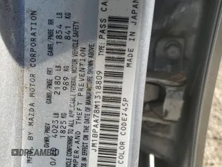 2021 Mazda 3 2.0 with VIN JM1BPAA78M1318809, listed as a Copart auction lot 53634025 with Not Provided miles and Salvage Title. Bid and sale history available at DreamBid. Image 12.