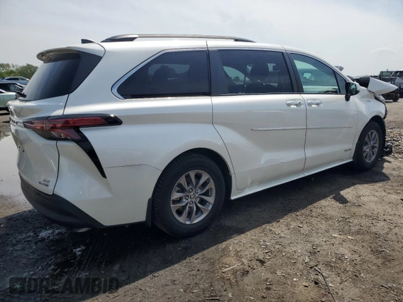 2021 Toyota Sienna XLE с VIN 5TDJRKEC9MS035373, выставлен на аукционе Copart как лот 56538525 с пробегом 64 669 миль миль и Списание • Salvage title. История ставок и продаж доступна на DreamBid. Изображение 3.