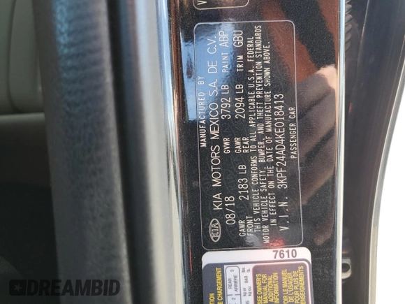 2019 Kia Forte LXS with VIN 3KPF24AD4KE018413, listed as a Copart auction lot 53357285 with 53,937 mi miles and Salvage Title. Bid and sale history available at DreamBid. Image 12.
