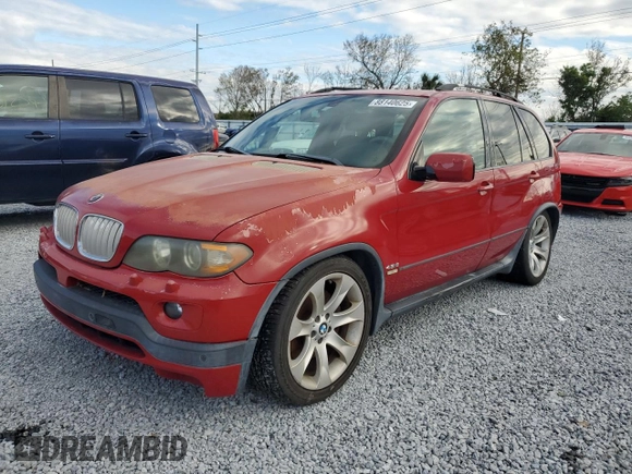 2005 BMW X5 4.8is with VIN 5UXFA93575LE82766, listed as a Copart auction lot 88140625 with 146,739 mi miles and Salvage Title. Bid and sale history available at carsss.com. Image 1.