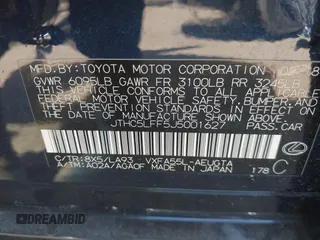 2018 Lexus LS with VIN JTHC5LFF5J5001627, listed as a IAAI auction lot 42021175 with 1 mi miles. Bid and sale history available at carsss.com. Image 9.