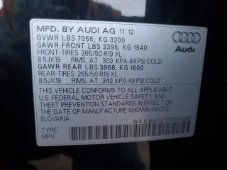 2013 Audi Q7 3.0L TDI Premium Plus with VIN WA1LMAFE7DD009264, listed as a Copart auction lot 82715834 with 117,856 mi miles and Clean Title. Bid and sale history available at carsss.com. Image 13.