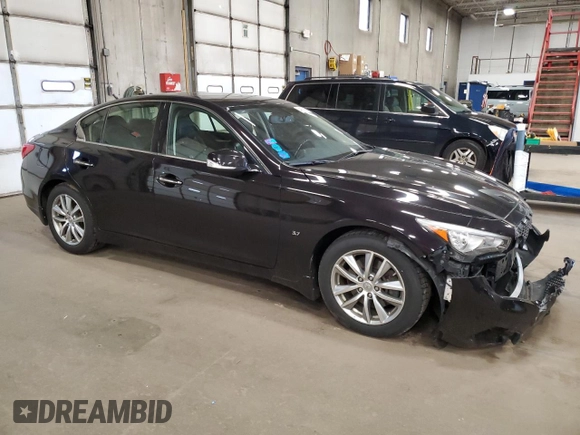 2014 Infiniti Q50 Sport with VIN JN1BV7AR7EM685181, listed as a Copart auction lot 54167635 with 108,768 mi miles and Salvage Title. Bid and sale history available at DreamBid. Image 4.