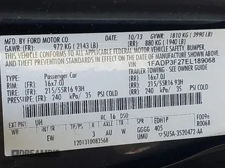 2014 Ford Focus SE with VIN 1FADP3F27EL189068, listed as a IAAI auction lot 42047538 with 196,785 mi miles. Bid and sale history available at carsss.com. Image 9.
