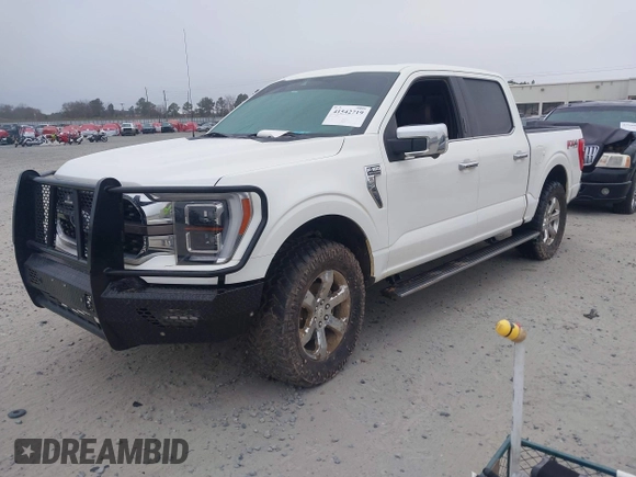 2021 Ford F-150 XL with VIN 1FTFW1E83MFA40301, listed as a IAAI auction lot 41542719 with 132,629 mi miles. Bid and sale history available at carsss.com. Image 2.