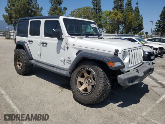 2018 Jeep Wrangler Unlimited Sport S with VIN 1C4HJXDG5JW172653, listed as a Copart auction lot 58184155 with 81,872 mi miles and Salvage title. Bid and sale history available at DreamBid. Image 4.