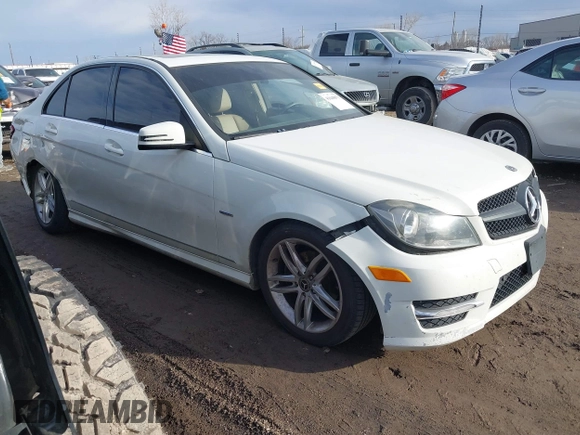 2012 Mercedes-Benz C 250 Sport with VIN WDDGF4HB4CR191843, listed as a IAAI auction lot 41648071 with 138,178 mi miles and . Bid and sale history available at DreamBid. Image 1.