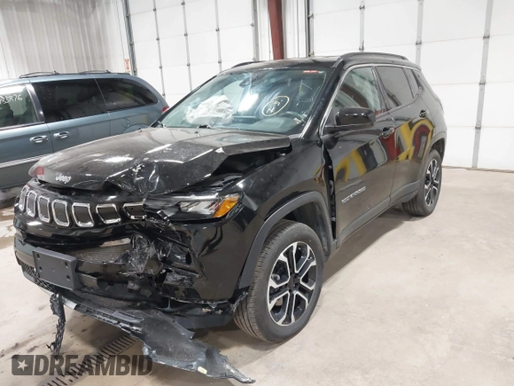 2022 Jeep Compass Limited z VIN 3C4NJDCB5NT223989, wystawiony jako IAAI lot #42482784 z przebiegiem 27 347 mil mil oraz . Historia ofert i sprzedaży dostępna na DreamBid. Obrazek 2.
