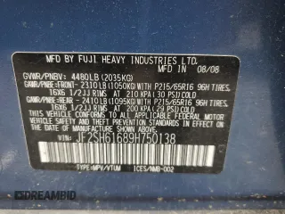 2009 Subaru Forester X z VIN JF2SH61689H750138, wystawiony jako Copart lot #58886235 z przebiegiem 154 524 mil mil oraz Czysty tytuł • Clean title. Historia ofert i sprzedaży dostępna na DreamBid. Obrazek 13.