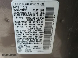 2012 Nissan Murano LE with VIN JN8AZ1MW5CW206418, listed as a Copart auction lot 49522865 with 0 mi miles and Salvage Title. Bid and sale history available at carsss.com. Image 13.