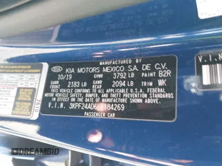 2020 Kia Forte LXS with VIN 3KPF24AD6LE184269, listed as a IAAI auction lot 42062369 with 57,525 mi miles and . Bid and sale history available at carsss.com. Image 9.