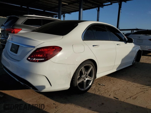 2017 Mercedes-Benz C 300 with VIN 55SWF4JB6HU223073, listed as a Copart auction lot 62393865 with 95,400 mi miles and Salvage title. Bid and sale history available at DreamBid. Image 3.