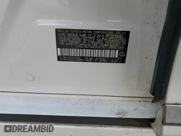2010 Lexus LS 460 L with VIN JTHDL5EF2A5002578, listed as a Copart auction lot 83389104 with 141,563 mi miles and Salvage title. Bid and sale history available at DreamBid. Image 13.
