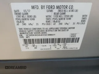 2017 Ford Explorer XLT z VIN 1FM5K8D84HGC98601, wystawiony jako Copart lot #63190465 z przebiegiem 213 455 mil mil oraz Czysty tytuł • Clean title. Historia ofert i sprzedaży dostępna na DreamBid. Obrazek 13.