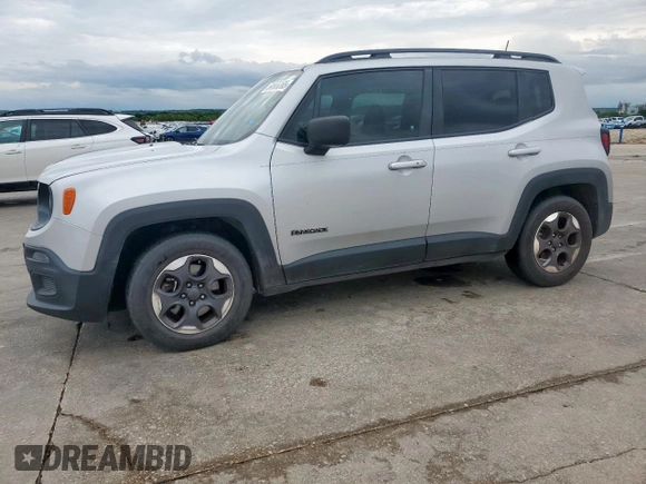 2018 Jeep Renegade Sport with VIN ZACCJAAB4JPG90198, listed as a Copart auction lot 54666365 with 100,561 mi miles and Salvage Title. Bid and sale history available at DreamBid. Image 1.