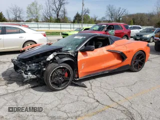 2021 Chevrolet Corvette 2LT with VIN 1G1YB3D45M5108742, listed as a Copart auction lot 51449085 with 21,105 mi miles and Salvage Title. Bid and sale history available at carsss.com. Image 1.