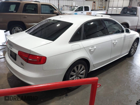 2015 Audi A4 Premium with VIN WAUBFAFL1FN028283, listed as a IAAI auction lot 41439349 with 121,780 mi miles. Bid and sale history available at carsss.com. Image 4.