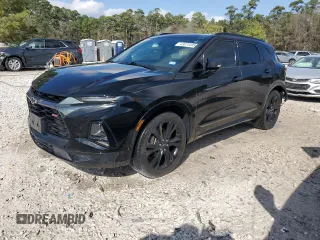 2019 Chevrolet Blazer RS z VIN 3GNKBERS3KS610417, wystawiony jako Copart lot #43074495 z przebiegiem 59 986 mil mil oraz Czysty tytuł • Clean title. Historia ofert i sprzedaży dostępna na DreamBid. Obrazek 1.