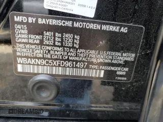 2015 BMW 5 Series 550i with VIN WBAKN9C5XFD961497, listed as a Copart auction lot 79321104 with Not provided miles and Salvage title. Bid and sale history available at DreamBid. Image 13.