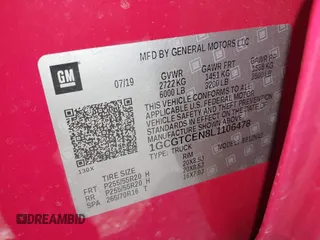 2020 Chevrolet Colorado 4WD LT with VIN 1GCGTCEN8L1106478, listed as a IAAI auction lot 42060373 with 68,753 mi miles and . Bid and sale history available at DreamBid. Image 9.