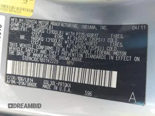 2011 Toyota Sienna XLE AAS с VIN 5TDYK3DC1BS142229, выставлен на аукционе IAAI как лот 42076380 с пробегом 132 768 миль миль и . История ставок и продаж доступна на DreamBid. Изображение 9.