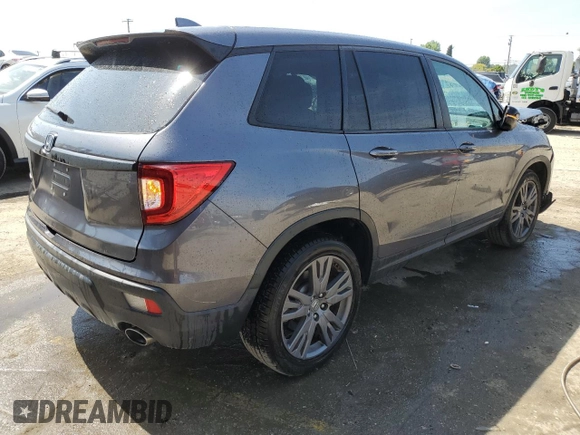 2021 Honda Passport EX-L with VIN 5FNYF7H58MB004010, listed as a Copart auction lot 49395925 with 45,864 mi miles and Salvage Title. Bid and sale history available at DreamBid. Image 3.