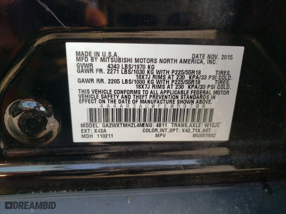 2015 Mitsubishi Outlander Sport ES with VIN 4A4AR3AU0FE059700, listed as a Copart auction lot 69659774 with 137,632 mi miles and Non Repairable. Bid and sale history available at carsss.com. Image 14.
