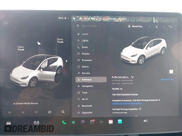 2022 Tesla Model Y Long Range z VIN 7SAYGDEE6NF419332, wystawiony jako IAAI lot #42020974 z przebiegiem 55 680 mil mil oraz . Historia ofert i sprzedaży dostępna na DreamBid. Obrazek 18.