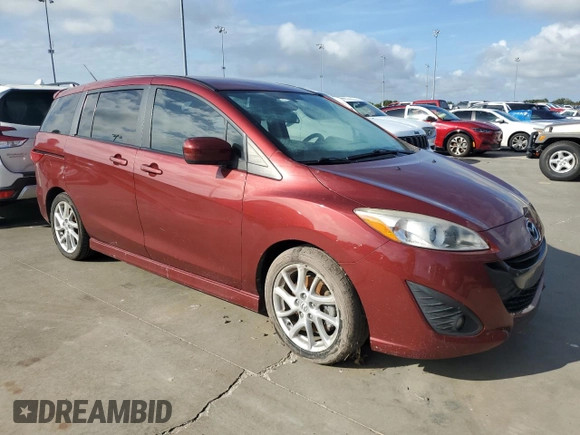 2012 Mazda 5 Touring with VIN JM1CW2CL6C0113694, listed as a Copart auction lot 75092814 with Not Provided miles and Salvage Title. Bid and sale history available at DreamBid. Image 4.
