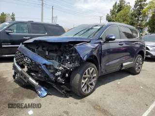 2023 Hyundai Santa Fe Calligraphy z VIN 5NMS5DALXPH508982, wystawiony jako Copart lot #59233405 z przebiegiem 25 193 mil mil oraz Szkoda całkowita • Salvage title. Historia ofert i sprzedaży dostępna na DreamBid. Obrazek 1.