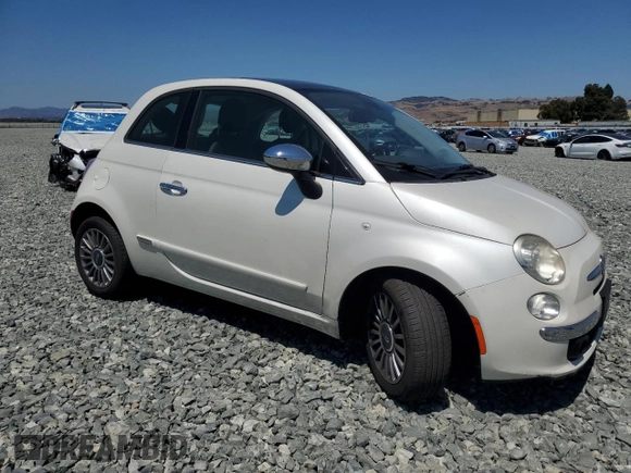 2012 FIAT 500 Lounge with VIN 3C3CFFCR5CT122857, listed as a Copart auction lot 64419545 with 97,605 mi miles and Salvage title. Bid and sale history available at DreamBid. Image 4.