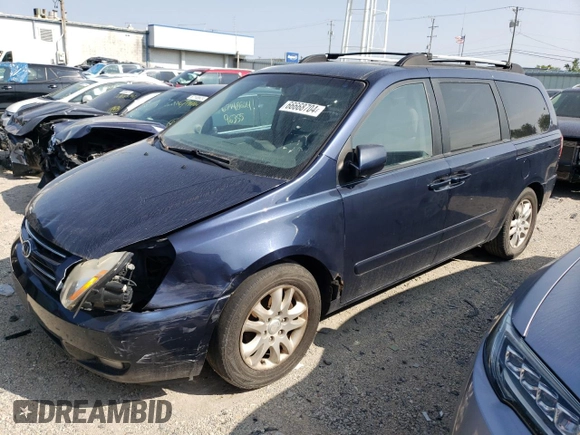 2008 Kia Sedona LX with VIN KNDMB233986199572, listed as a Copart auction lot 66668704 with 171,588 mi miles and Salvage Title. Bid and sale history available at carsss.com. Image 1.