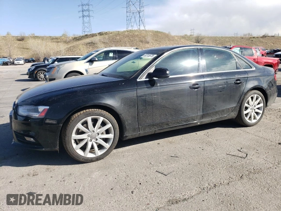 2013 Audi A4 Premium Plus with VIN WAUFFAFL6DN028231, listed as a Copart auction lot 53315575 with 101,561 mi miles and Salvage Title. Bid and sale history available at carsss.com. Image 1.
