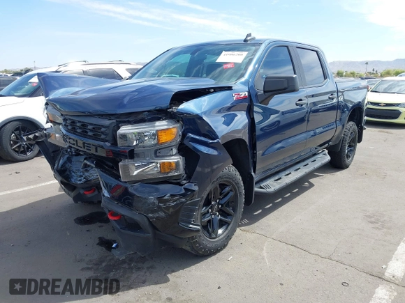 2021 Chevrolet Silverado 1500 Custom Trail Boss with VIN 3GCPYCEF0MG137222, listed as a IAAI auction lot 41906200 with 29,517 mi miles and . Bid and sale history available at DreamBid. Image 2.
