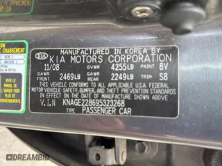 2009 Kia Optima LX with VIN KNAGE228695323268, listed as a Copart auction lot 51813365 with 99,447 mi miles and Clean Title. Bid and sale history available at carsss.com. Image 10.