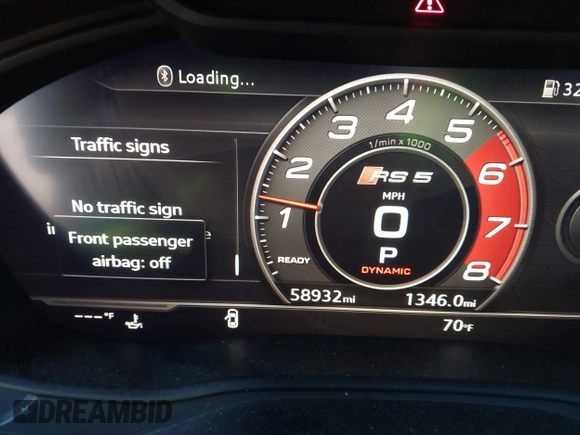 2019 Audi RS 5 Sportback z VIN WUABWCF56KA900302, wystawiony jako IAAI lot #41905518 z przebiegiem 58 932 mil mil oraz . Historia ofert i sprzedaży dostępna na DreamBid. Obrazek 15.