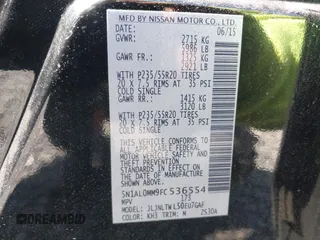 2015 Infiniti QX60 with VIN 5N1AL0MM9FC536554, listed as a IAAI auction lot 41984292 with 160,808 mi miles and . Bid and sale history available at DreamBid. Image 9.
