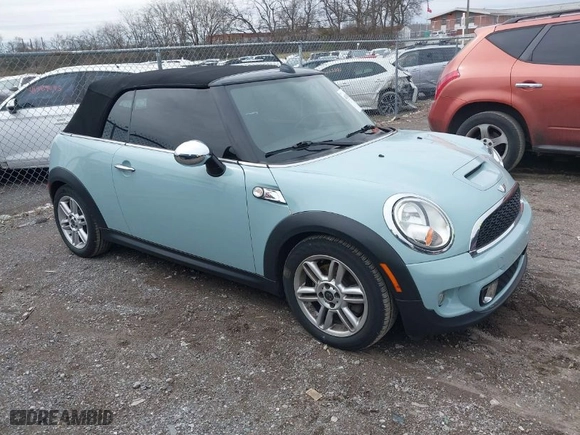 2011 MINI Cooper Convertible s with VIN WMWZP3C5XBTX84469, listed as a IAAI auction lot 41738707 with 77,464 mi miles. Bid and sale history available at carsss.com. Image 1.