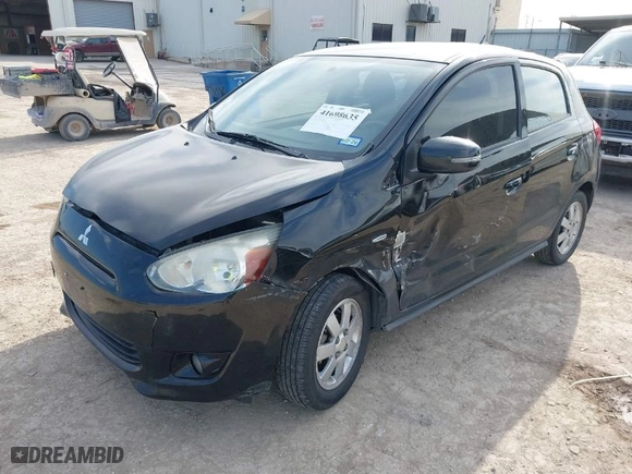 2015 Mitsubishi Mirage ES with VIN ML32A4HJ9FH052900, listed as a IAAI auction lot 41698635 with 100,713 mi miles. Bid and sale history available at carsss.com. Image 2.