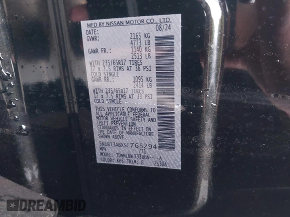 2025 Nissan Rogue S z VIN 5N1BT3ABXSC765294, wystawiony jako IAAI lot #41905928 z przebiegiem 600 mil mil oraz . Historia ofert i sprzedaży dostępna na DreamBid. Obrazek 9.