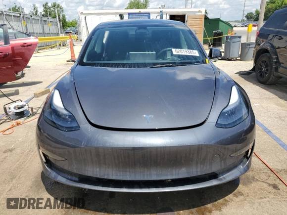2023 Tesla Model 3 with VIN 5YJ3E1EA4PF614129, listed as a Copart auction lot 62019385 with 23,218 mi miles and Salvage title. Bid and sale history available at DreamBid. Image 5.