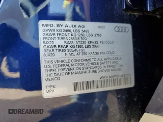 2024 Audi Q5 S line Prestige with VIN WA1FAAFY5R2024106, listed as a Copart auction lot 79076564 with 23,196 mi miles and Salvage title. Bid and sale history available at DreamBid. Image 14.