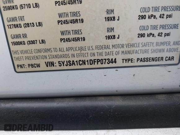 2013 Tesla Model S with VIN 5YJSA1CN1DFP07344, listed as a IAAI auction lot 42746574 with 181,538 mi miles and . Bid and sale history available at DreamBid. Image 9.